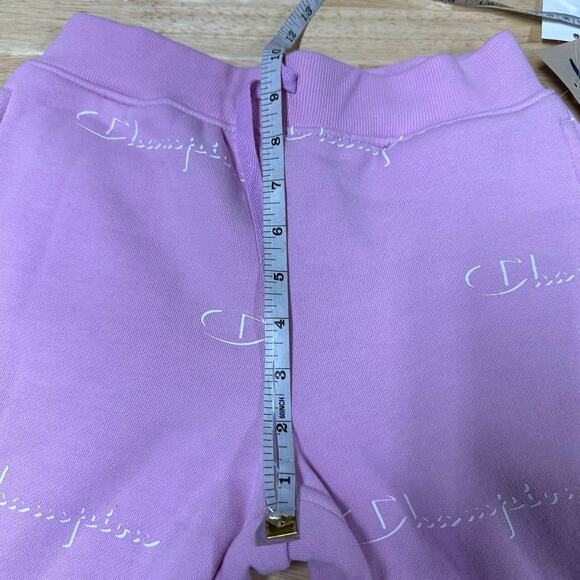 Champion NWT Shadow Script Girls Sweatpants Pink Size M Drawstring Waist Pockets - Picture 8 of 9
